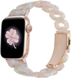 Resin Bracelet Chain-Link Apple Watch Band for Women with Butterfly Chain-Link Style