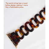 Resin Bracelet Chain-Link Apple Watch Band for Women with Butterfly Chain-Link Style