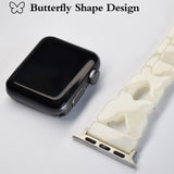 Resin Bracelet Chain-Link Apple Watch Band for Women with Butterfly Chain-Link Style