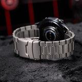 Suitable for Huawei titanium alloy strap 22mm Samsung titanium metal strap insurance buckle pure titanium three beads strap G T4PRO