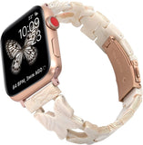 Resin Bracelet Chain-Link Apple Watch Band for Women with Butterfly Chain-Link Style