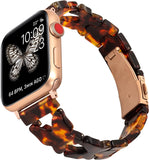 Resin Bracelet Chain-Link Apple Watch Band for Women with Butterfly Chain-Link Style